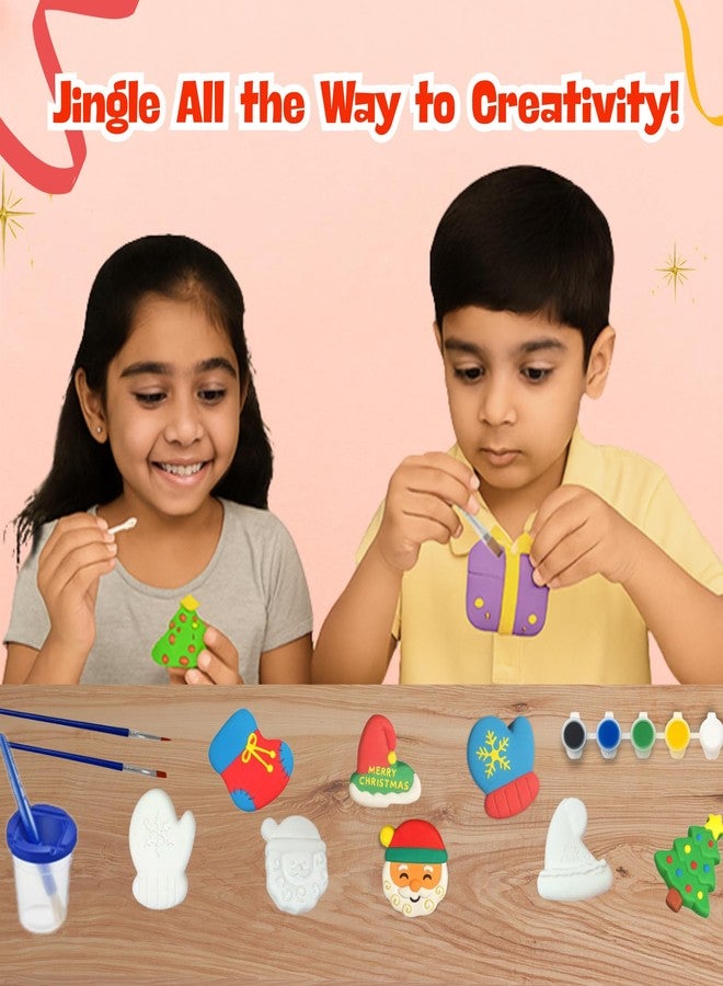 Artiggle مجموعة Artiggle PaintyPOPs للرسم على السيراميك للأطفال | ارسم تماثيلك الخزفية بنفسك | مجموعة أنشطة فنية وحرفية | هدايا وهدايا تذكارية للأطفال من عمر 5 سنوات فما فوق (إصدار عيد الميلاد) - Image 4
